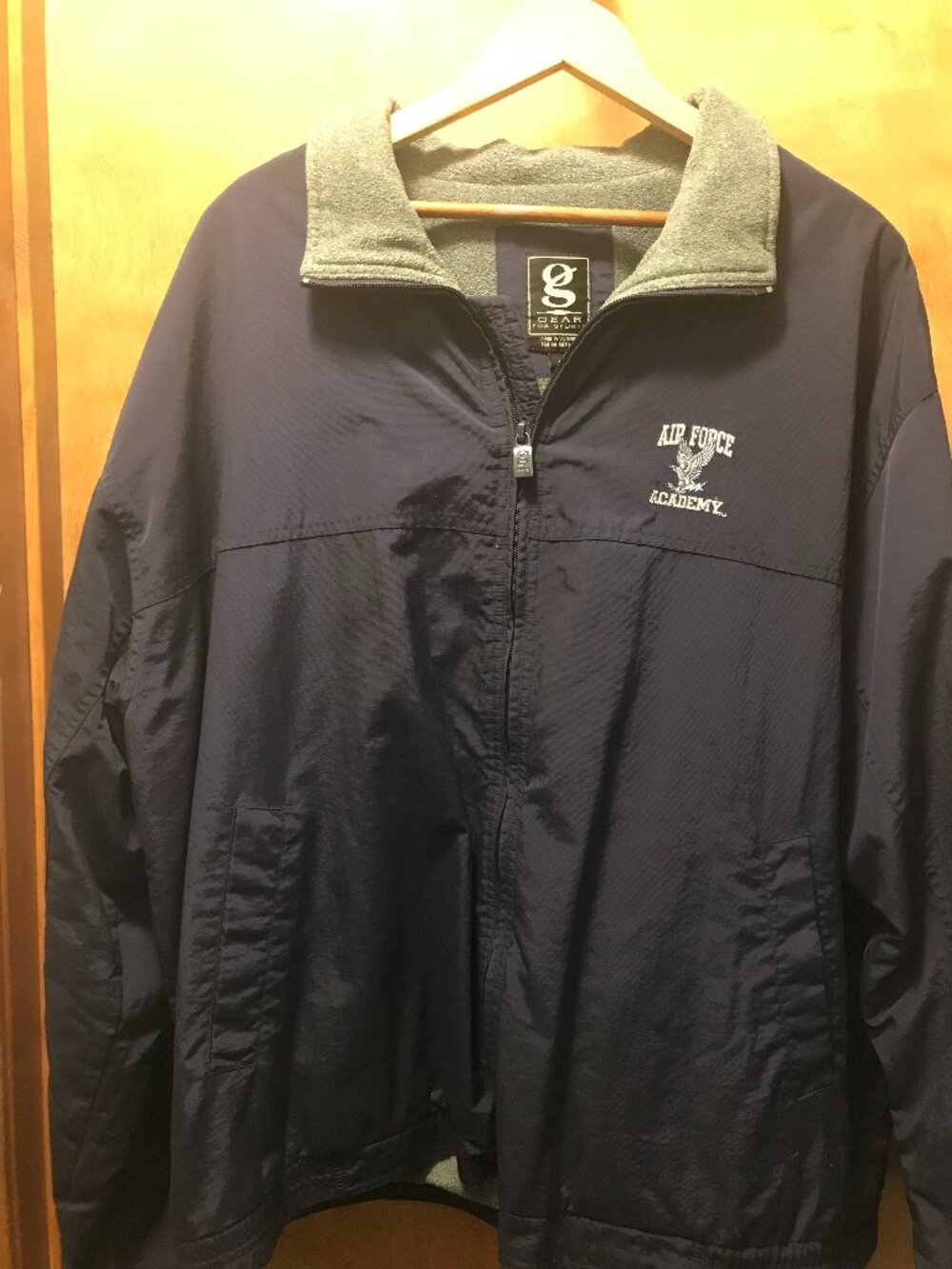 Air Force Academy Falcons Full Zip Nylon Fleece Jacket XL Coat Gear For Sports